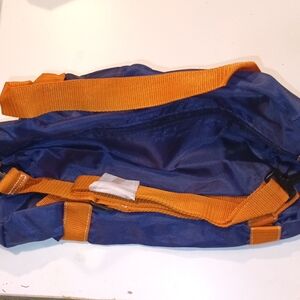 Blue and Orange Duffle Bag